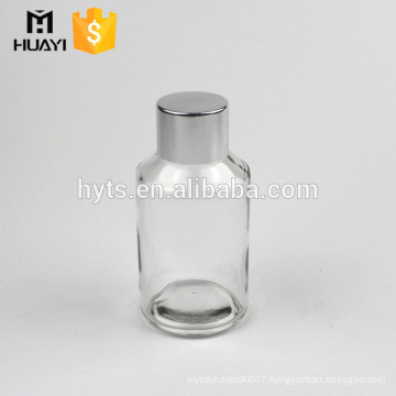 120ml clear empty foundation glass bottle with abs plastic cap